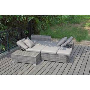 Relax-Sitzgruppe Williams Island 4-teilig - Polyrattan Grau