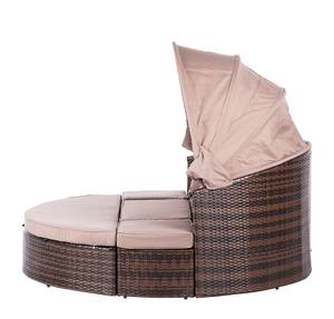 Salon de jardin modulable Riva Polyrotin / Textile marron Taupe