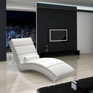 Chaise de relaxation Alicante Cuir synthétique blanc
