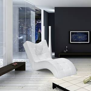 Chaise de relaxation Almería Cuir synthétique blanc