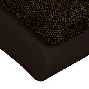 Chaise longue de relaxation Carson Cuir synthétique mocca / Tissu structuré marron