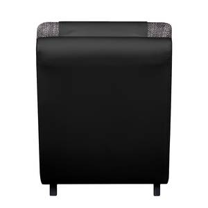 Chaise longue de relaxation Carson Cuir synthétique noir / Tissu structuré gris clair