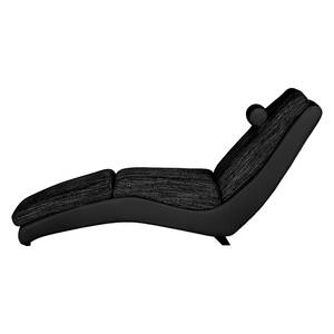 Chaise Longue Carson Similpelle/ Tessuto strutturato nero