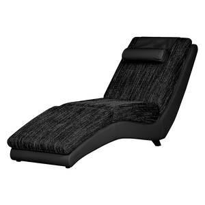 Chaise longue de relaxation Carson Cuir synthétique / Tissu structuré noir