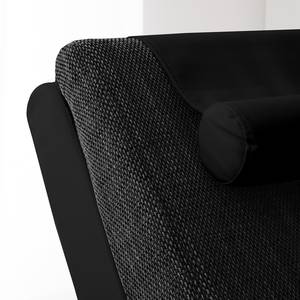 Chaise Longue Carson Similpelle/ Tessuto strutturato nero