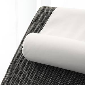 Chaise longue de relaxation Carson Cuir synthétique blanc / Tissu structuré gris clair