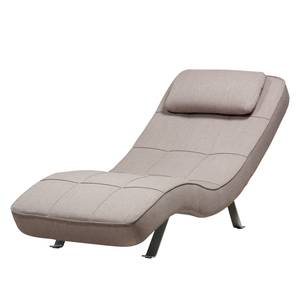 Ligfauteuil Long Island geweven stof Stof Zahira: Beige-Grijs