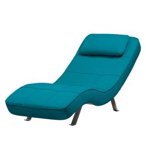 Ligfauteuil Long Island geweven stof Stof Zahira: Turquoise