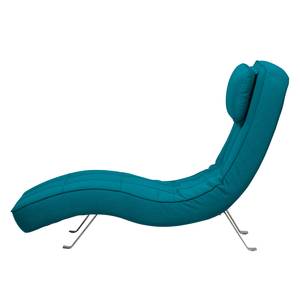 Ligfauteuil Long Island geweven stof Stof Zahira: Turquoise