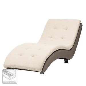 Ligfauteuil Mortana structuurstof/kunstleer - Crèmekleurig/taupe