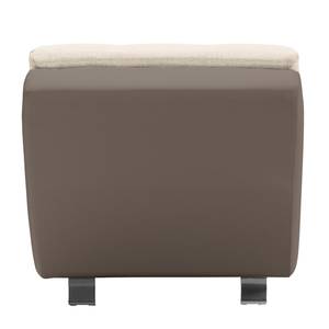 Chaise longue de relaxation Mortana Tissu structuré / Imitation cuir - Crème / Taupe