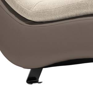 Ligfauteuil Mortana structuurstof/kunstleer - Crèmekleurig/taupe