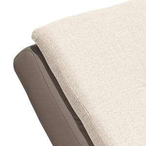 Ligfauteuil Mortana structuurstof/kunstleer - Crèmekleurig/taupe