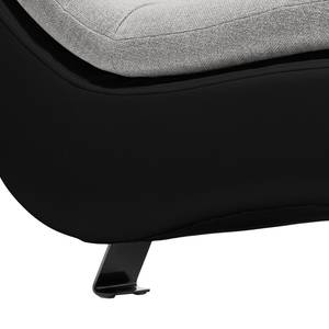 Chaise longue de relaxation Mortana Tissu structuré / Imitation cuir - Granite / Noir