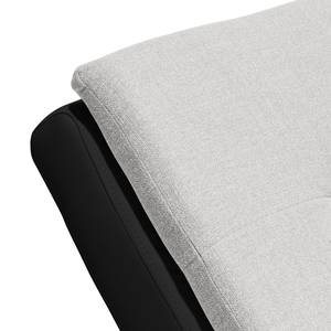 Chaise longue de relaxation Mortana Tissu structuré / Imitation cuir - Granite / Noir