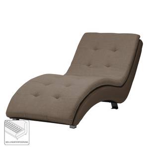 Chaise longue de relaxation Mortana Tissu structuré / Imitation cuir - Taupe / Marron