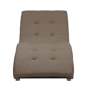 Chaise longue de relaxation Mortana Tissu structuré / Imitation cuir - Taupe / Marron