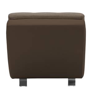 Ligfauteuil Mortana structuurstof/kunstleer - Taupe/bruin