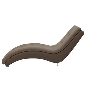 Chaise longue de relaxation Mortana Tissu structuré / Imitation cuir - Taupe / Marron