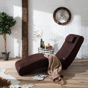 Chaise Longue Ohara Effetto pelle anticata marrone scuro