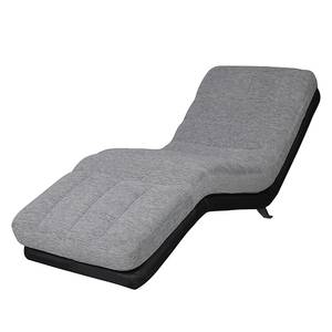 Chaise longue de relaxation Vascan I Imitation cuir / Tissu structuré - Noir / Blanc