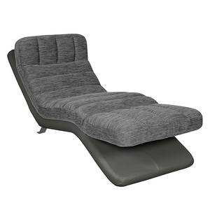 Chaise longue de relaxation Vascan II kunstleer/structuurstof wit/grijs - Gris