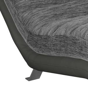 Chaise longue de relaxation Vascan II kunstleer/structuurstof wit/grijs - Gris