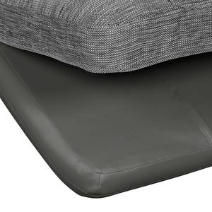 Chaise longue de relaxation Vascan II Imitation cuir / Tissu structuré - Blanc / Gris - Gris