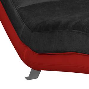 Relaxfauteuil Vascan kunstleer/geweven stof grijs - Rood/zwart