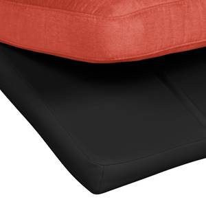 Chaise longue de relaxation Vascan Imitation cuir / Tissu plat Gris - Noir / Rouge