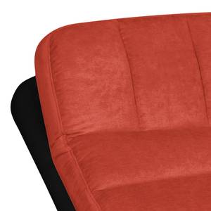 Relaxfauteuil Vascan kunstleer/geweven stof grijs - Zwart/rood