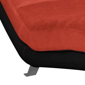 Relaxfauteuil Vascan kunstleer/geweven stof grijs - Zwart/rood