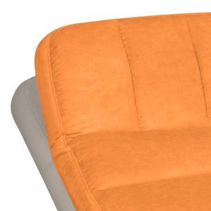 Chaise longue de relaxation Vascan Imitation cuir / Tissu plat Gris - Taupe / Orange