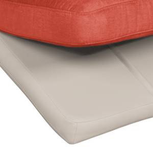 Chaise longue de relaxation Vascan Imitation cuir / Tissu plat Gris - Taupe / Rouge