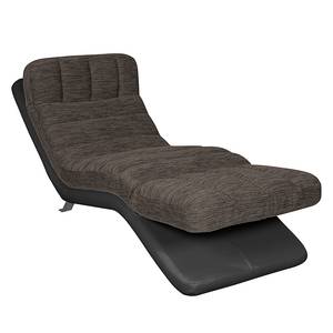 Relaxfauteuil Vascan kunstleer/structuurstof bruin - Zwart/bruin