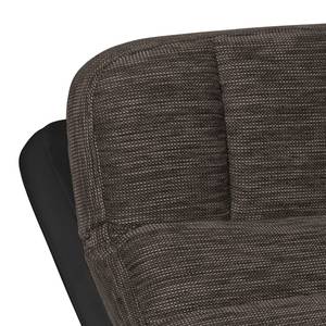 Chaise longue de relaxation Vascan Imitation cuir / Tissu structuré Marron - Noir / Marron