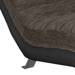 Chaise longue de relaxation Vascan Imitation cuir / Tissu structuré Marron - Noir / Marron