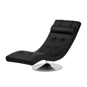 Chaise longue de relaxation Verve Imitation cuir - Noir