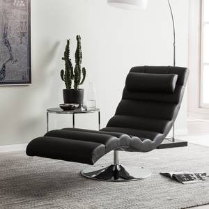 Chaise longue de relaxation Yves Cuir synthétique noir