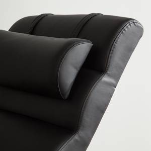 Chaise longue de relaxation Yves Cuir synthétique noir