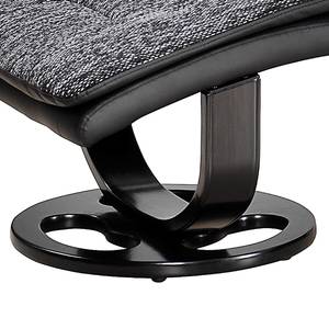 Fauteuil de relaxation Arans Avec repose-pieds - Imitation cuir / Tissu Noir