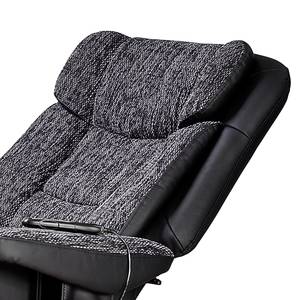 Fauteuil de relaxation Arans Avec repose-pieds - Imitation cuir / Tissu Noir