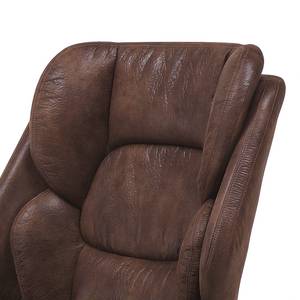 Relaxfauteuil Bea (met hocker) microvezel - bruin