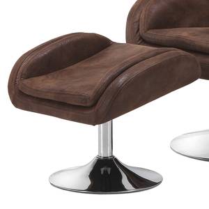 Fauteuil de relaxation Bea Avec repose-pieds - Microfibre - Marron