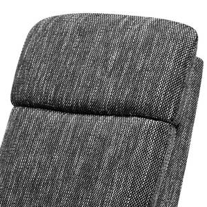 Relaxfauteuil Benison geweven stof/kunstleer - grijs/zwart