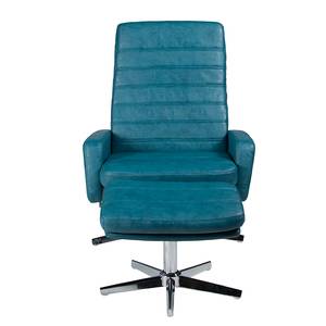 Relaxfauteuil Benson (met hocker) turquoise kunstleer