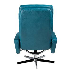 Relaxfauteuil Benson (met hocker) turquoise kunstleer