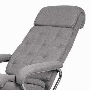 Relaxfauteuil Biby (met hocker) geweven stof - lichtgrijs