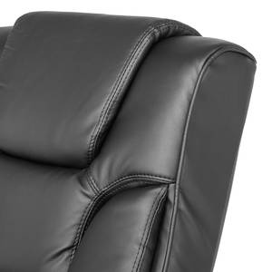 Relaxfauteuil Candy (met hocker) zwart kunstleer