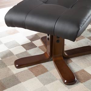 Relaxfauteuil Candy (met hocker) zwart kunstleer